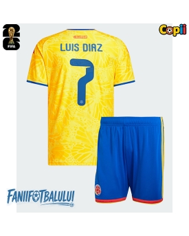 Columbia Luis Diaz #7 Echipament de Fotbal Replică Mondial 2026 Copii Acasa (+ Șorturi)